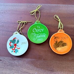 Vintage Genuine FIESTA Ornament Bundle!! 2002 2003 2004 🎄